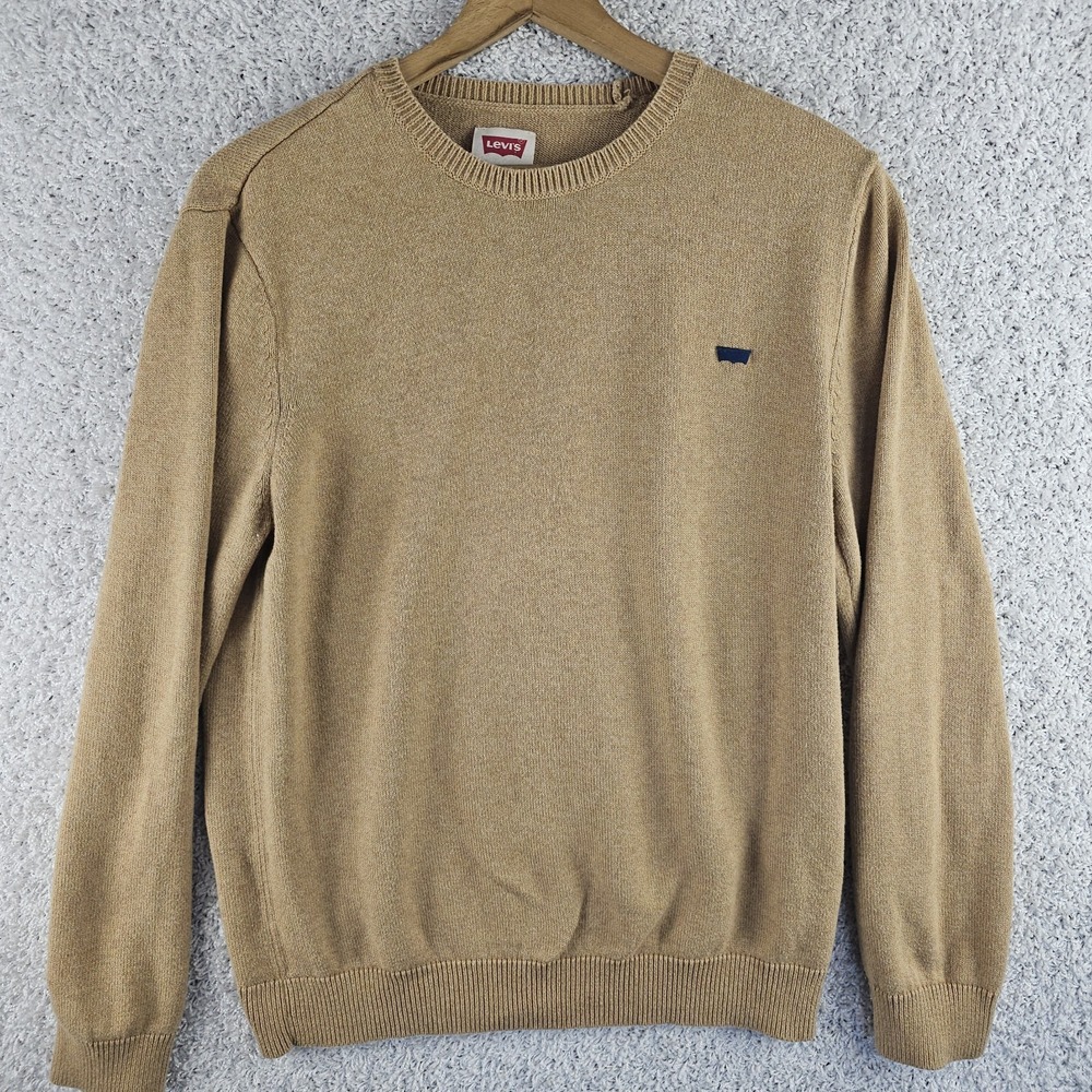 Vintage Levis Knit Tan Logo Sweater Mens  XL‎ Grandpacore Crewneck